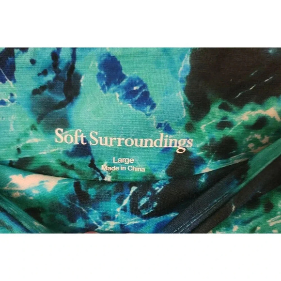 New Soft Surrounding Ankle Legging Women's Large Green & Blue Super Slim - Picture 7 of 8